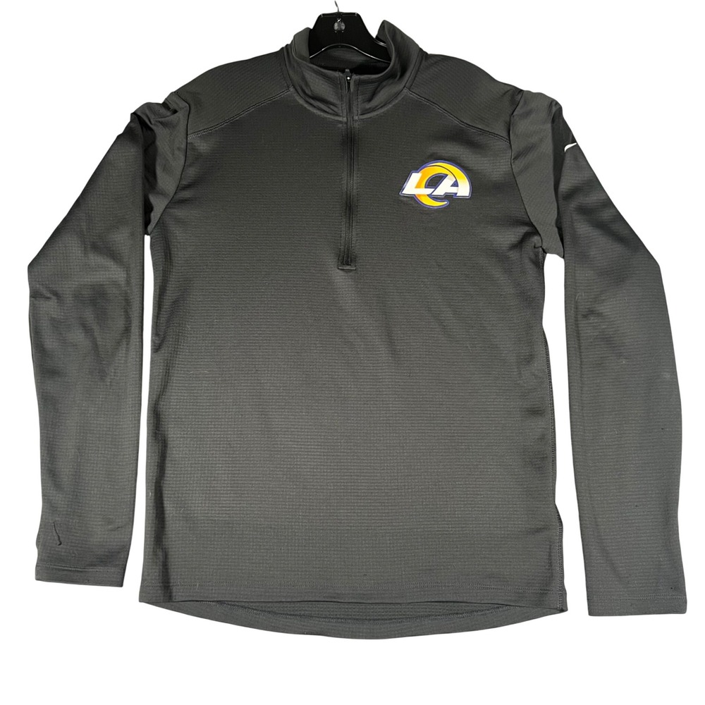 Nike‎ Mens LA Rams Dri-FIT Quarter Zip Pullover Gray NFL Football Shirt S